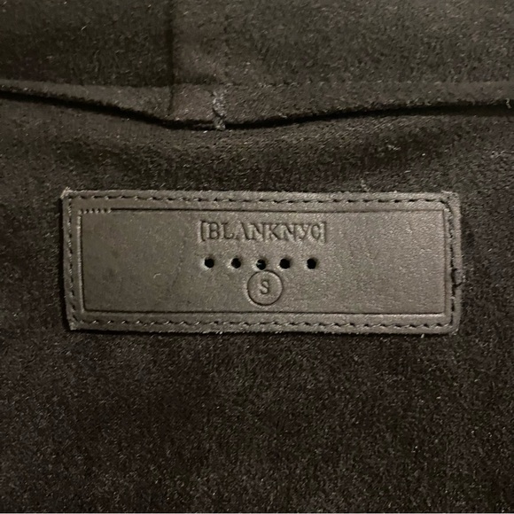 BLANKNYC‎ Cardigan Jacket Black Faux Suede Leather Drape Moto Rocker Women’s S - Picture 2 of 7